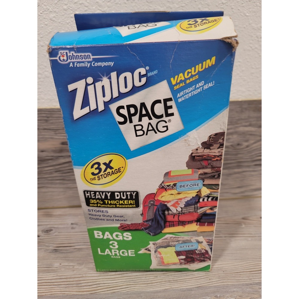Zip lock Space Bags 3 large bags heavy duty New old stock